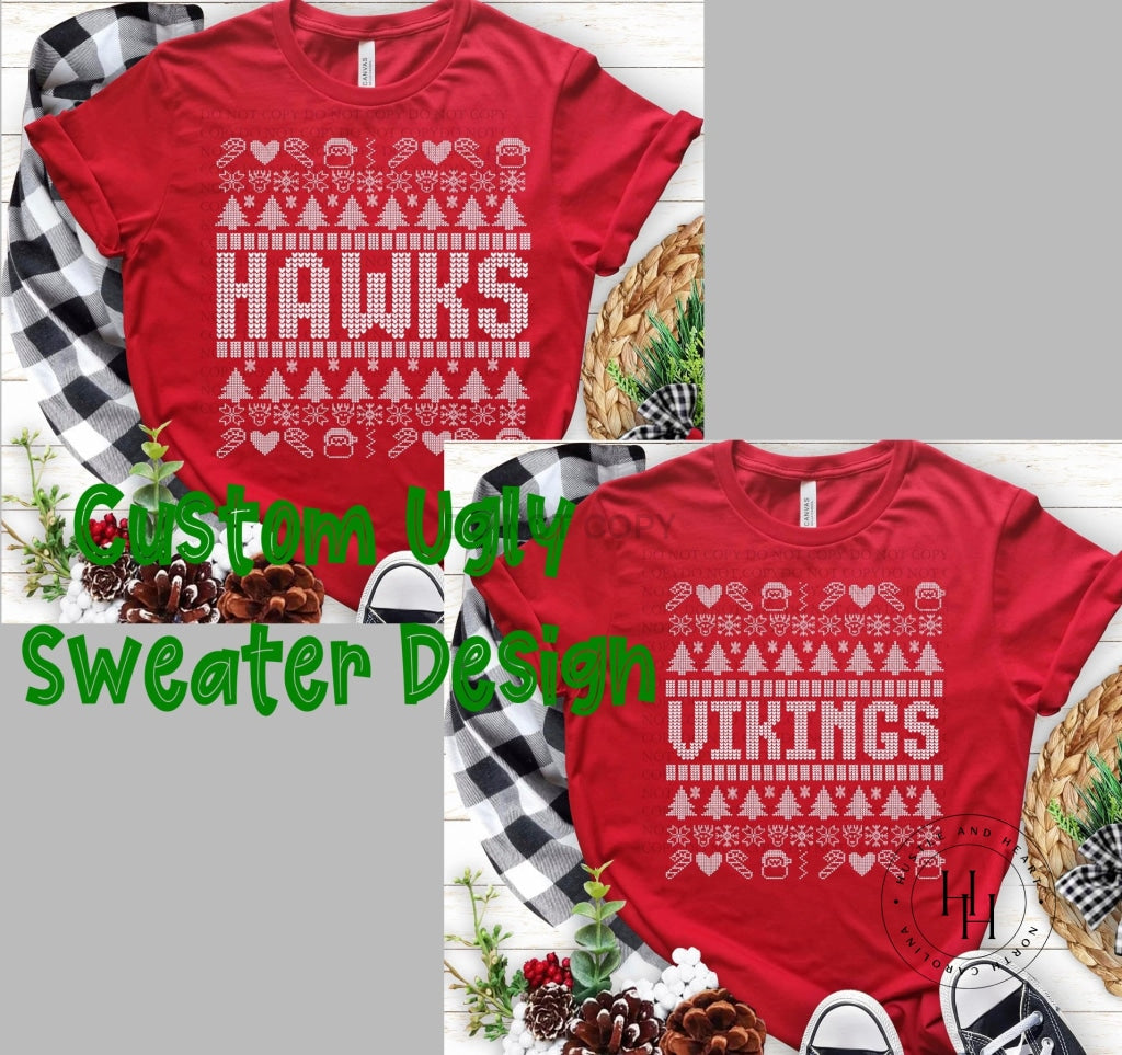 Custom Ugly Sweater Design Mockup No Physical Item! Merch Girls