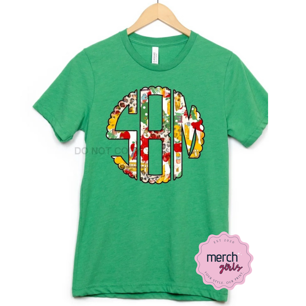 Teacher Brush Monogram Graphic Tee