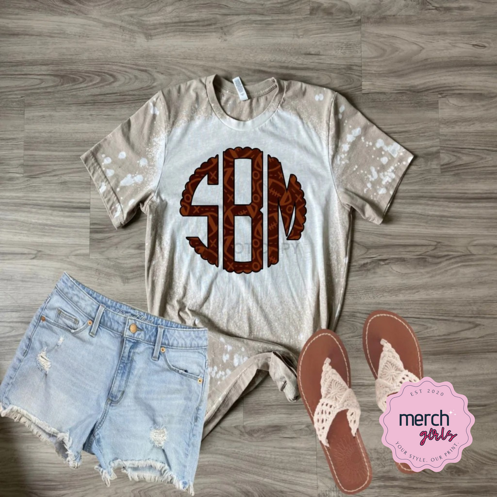 Football Bleach Monogram Graphic Tee