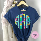 Back To School Doodle Monogram Graphic Tee - Merch Girls