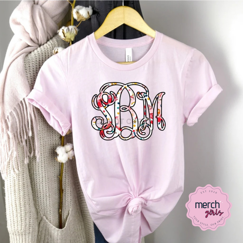 School Brushstrokes Monogram Graphic Tee