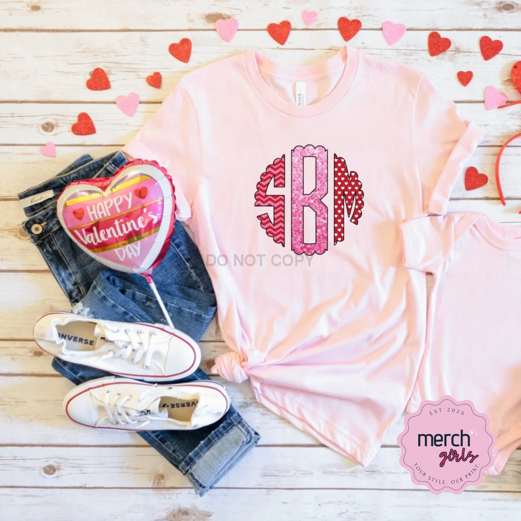 Mixed Valentine's Trio Monogram Graphic Tee