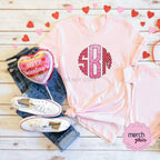 Mixed Valentine's Trio Monogram Graphic Tee - Merch Girls