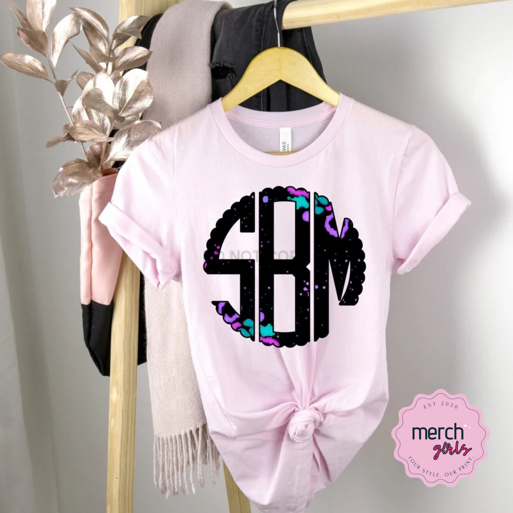 Galaxy Leopard Monogram Graphic Tee