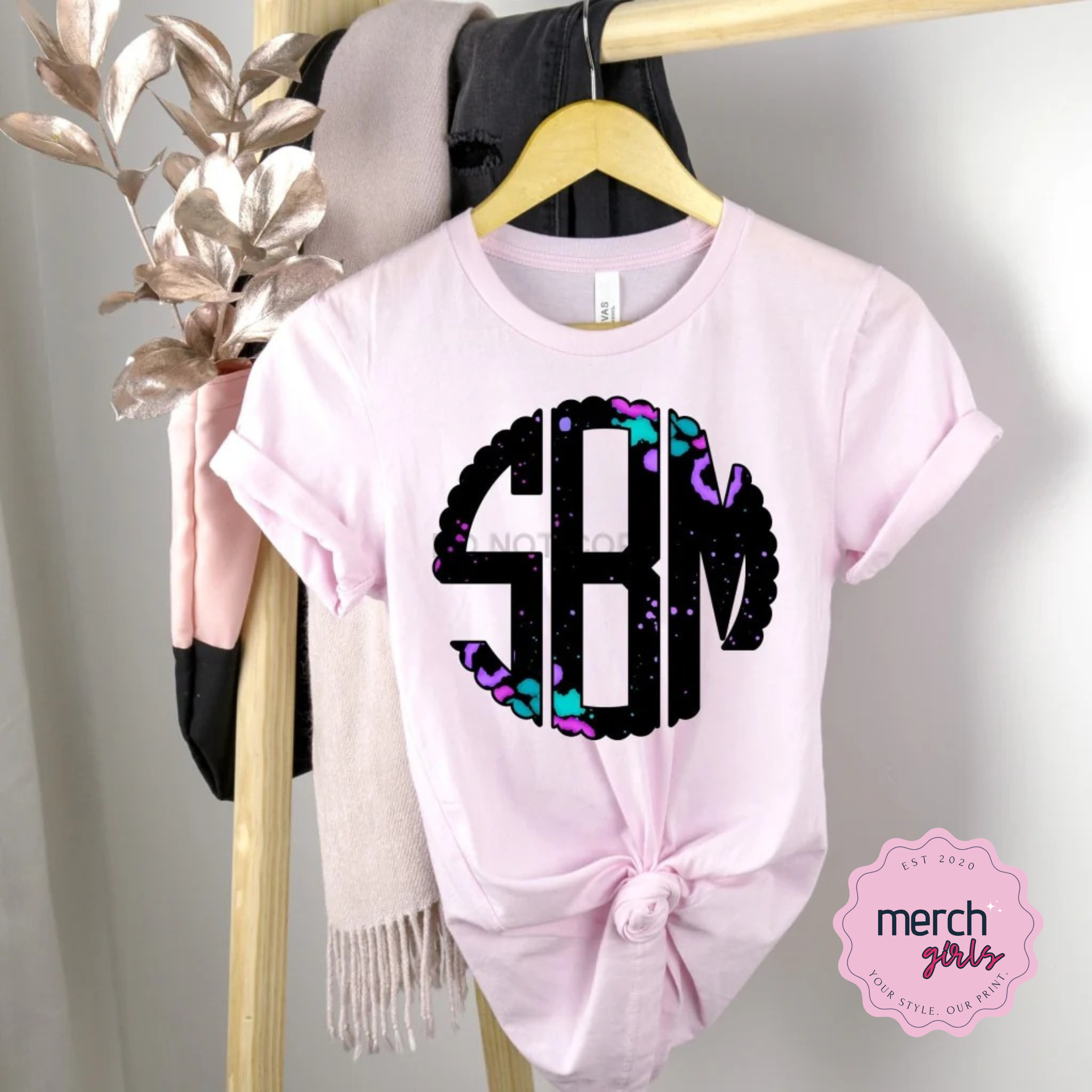 Galaxy Leopard Monogram Graphic Tee