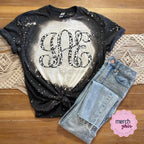 White Leopard Bleach Monogram Graphic Tee - Merch Girls