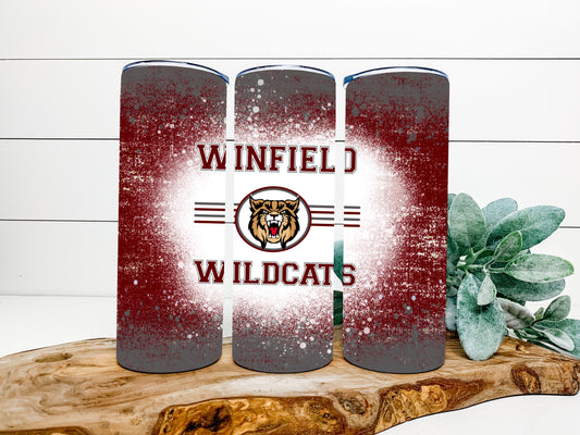 Winfield Wildcats Completed 20oz Skinny Tumbler