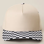 Custom Embroidered Checkered Bill Baseball Hat | Personalized Text Snapback Hat