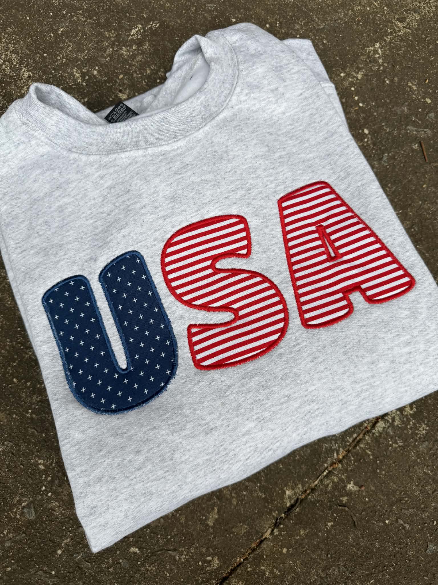USA Stars & Stripes Bubble Applique Embroidered Shirt | Choose Style, Color & Thread