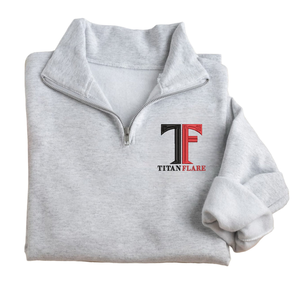 TF Embroidered Quarter Zip Fleece Sweatshirt