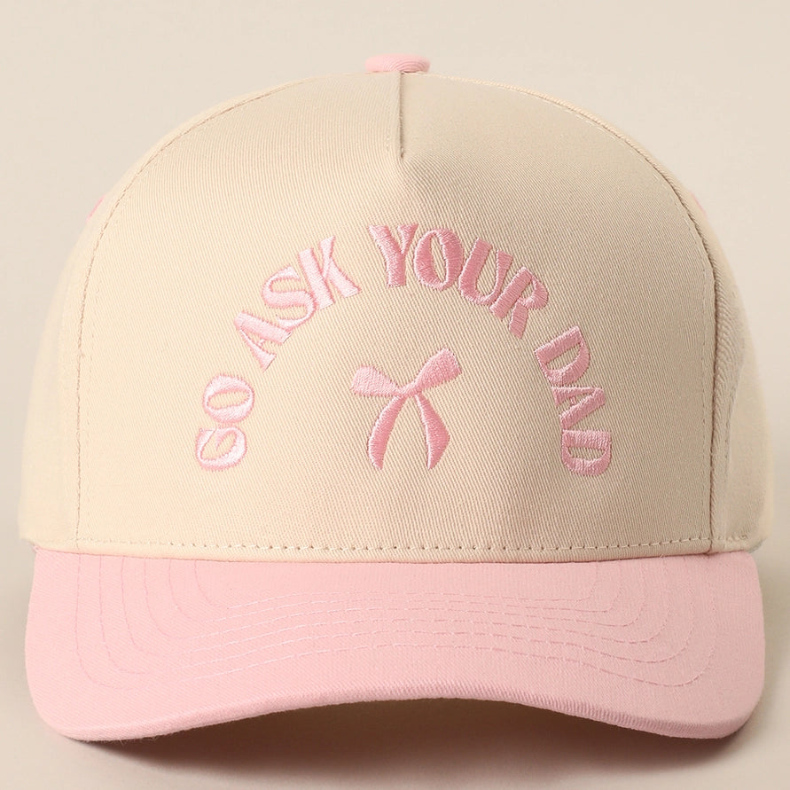 Go Ask Your Dad Embroidered Adjustable Five-Panel Twill Hat