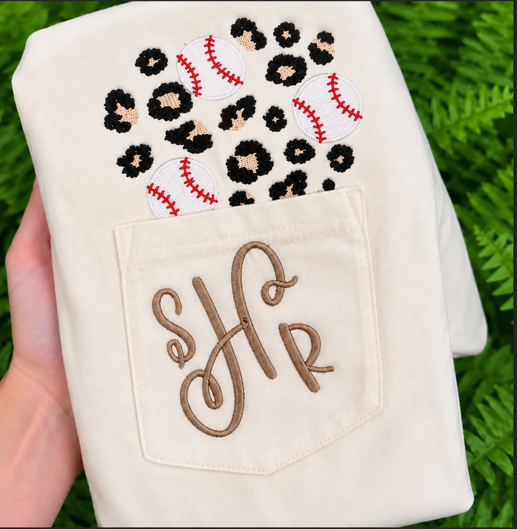 Game Day Wildcard | Embroidered Sports Monogram Pocket Tee