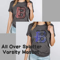 Custom All Over Splatter Varsity Mascot Design Mockup- No Physical Item! - Merch Girls