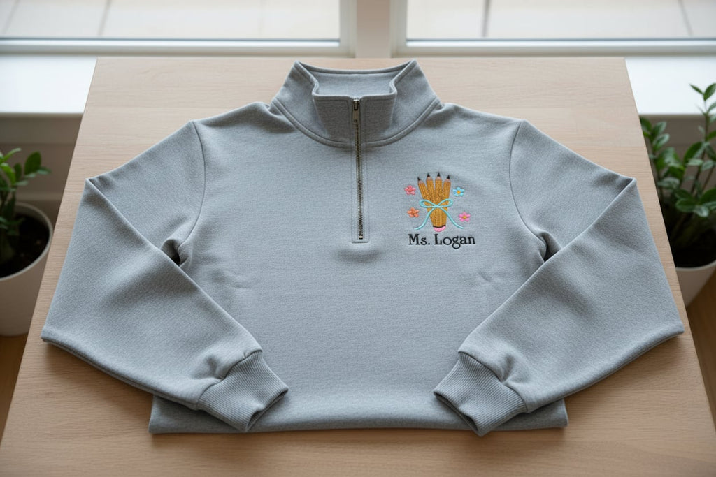Pencil Bouquet with Custom Name Embroidered Shirt | Teacher Gift