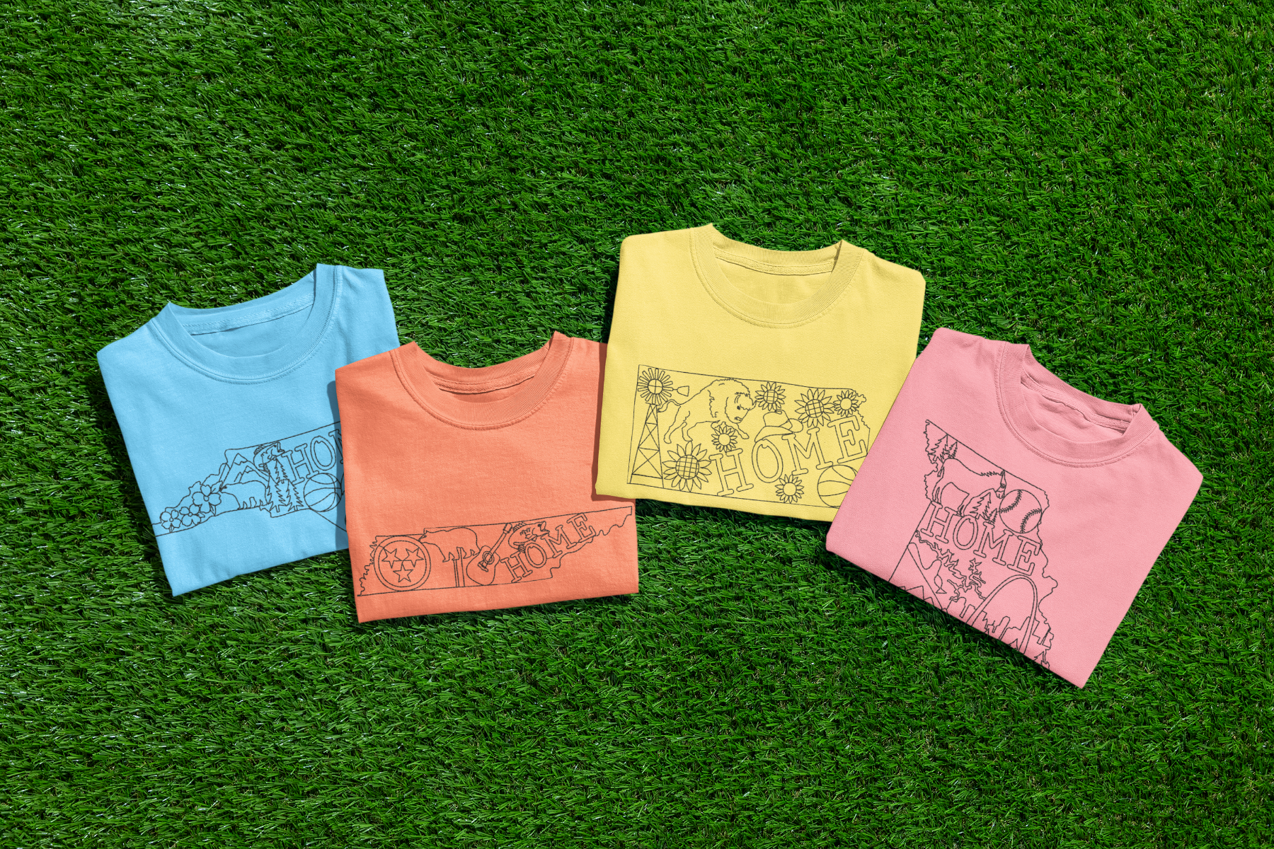 Home State Linework Embroidered Shirt | QUICK SHIP