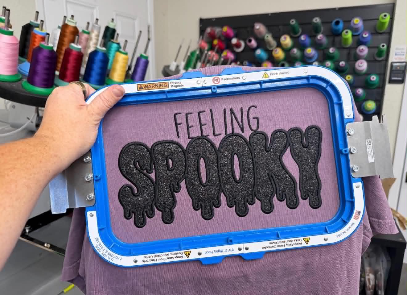 Spooky Season & Feeling Spooky Embroidered Halloween Shirt | Glitter Appliqué Tee & Sweatshirt