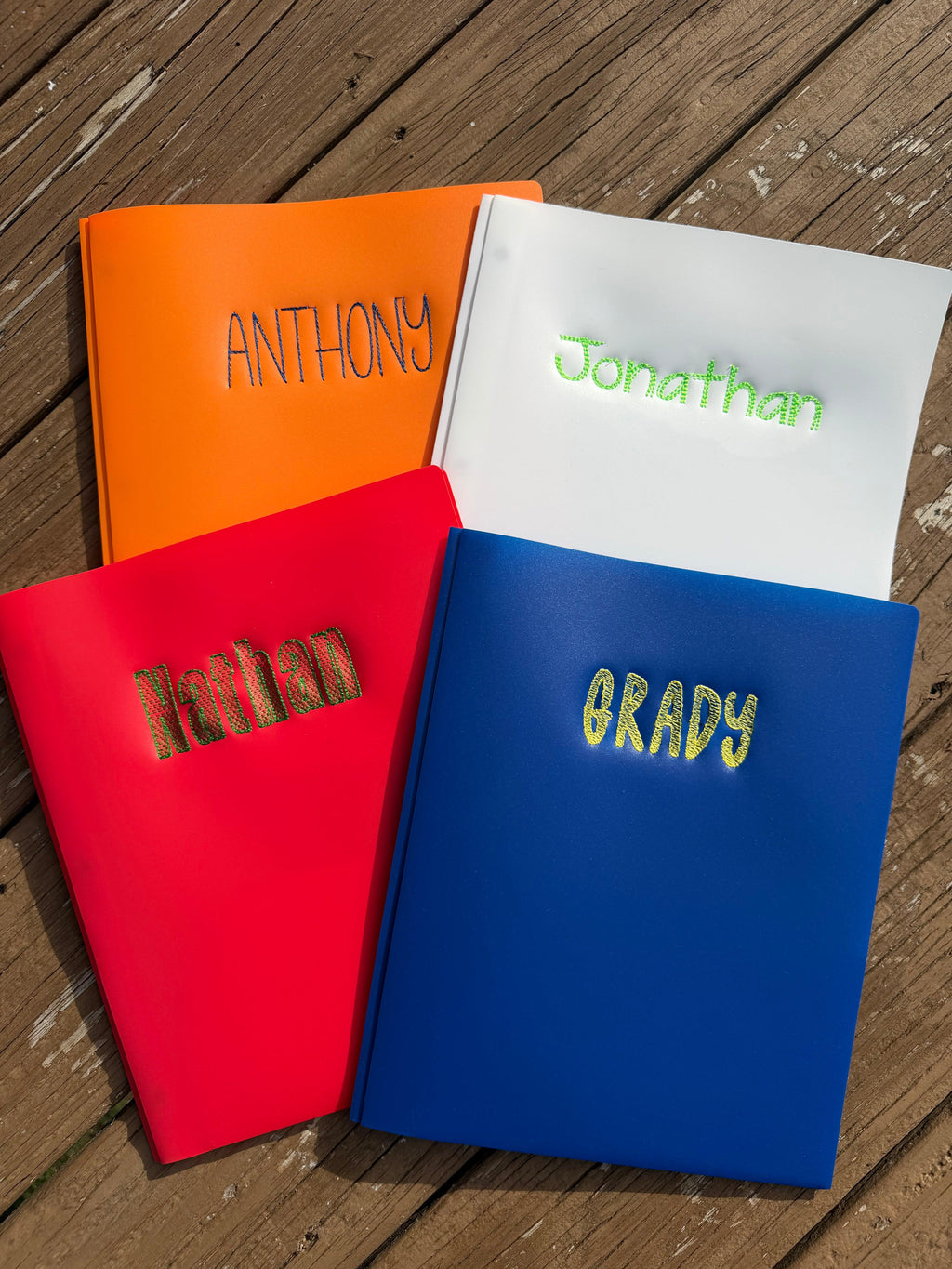 Personalized Embroidered Plastic School Folder | Custom Name Folder | Back to School Folder | Teacher Gift | Student Folder