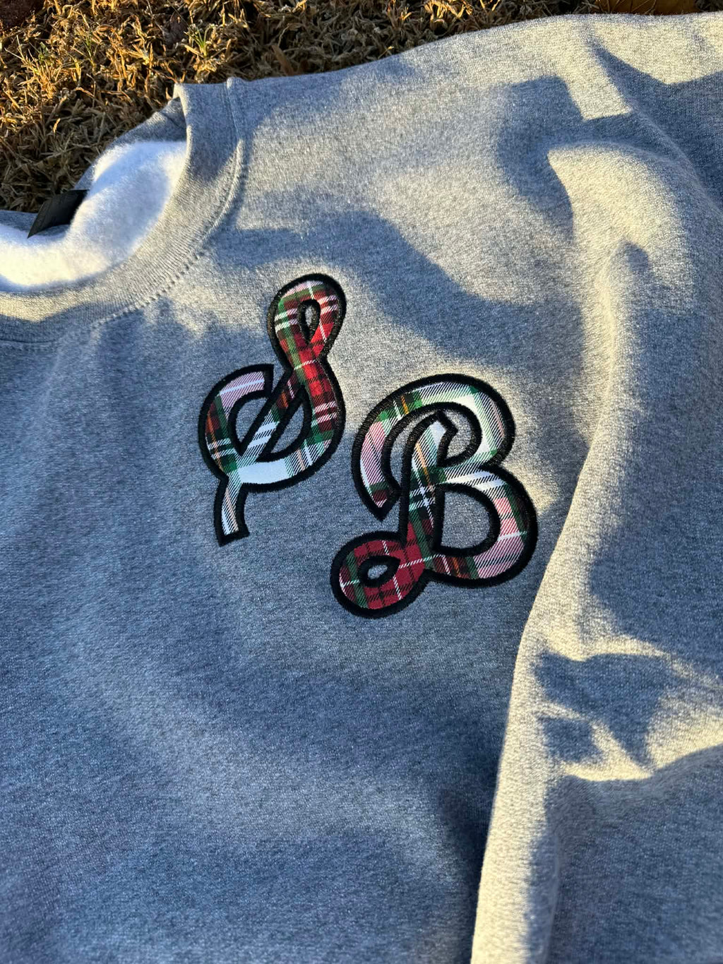 Sporty Script Monogram Applique Sweatshirt