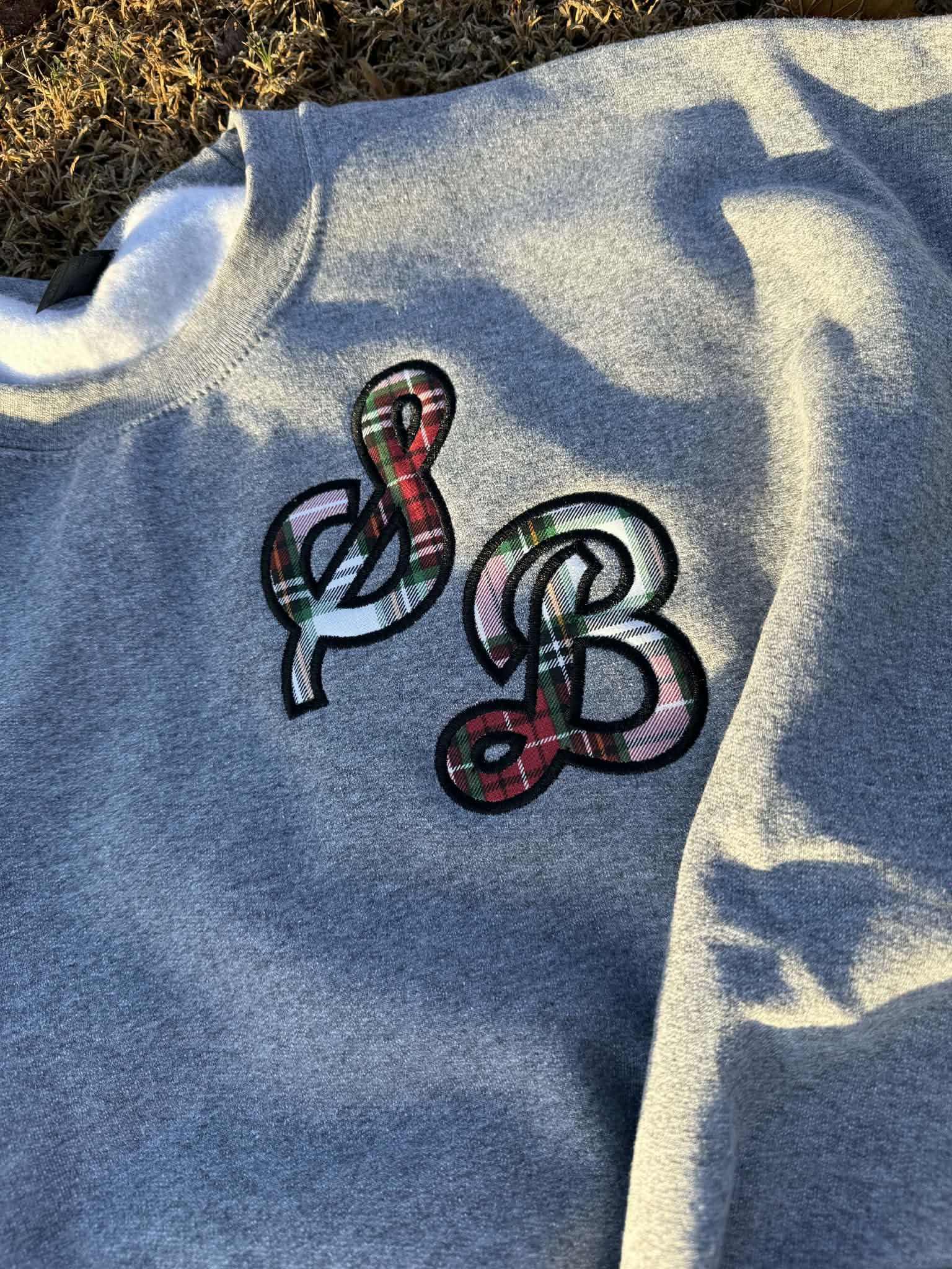 Sporty Script Monogram Applique Sweatshirt