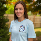Patriotic Monogram Frame Embroidered Shirt | 4th of July