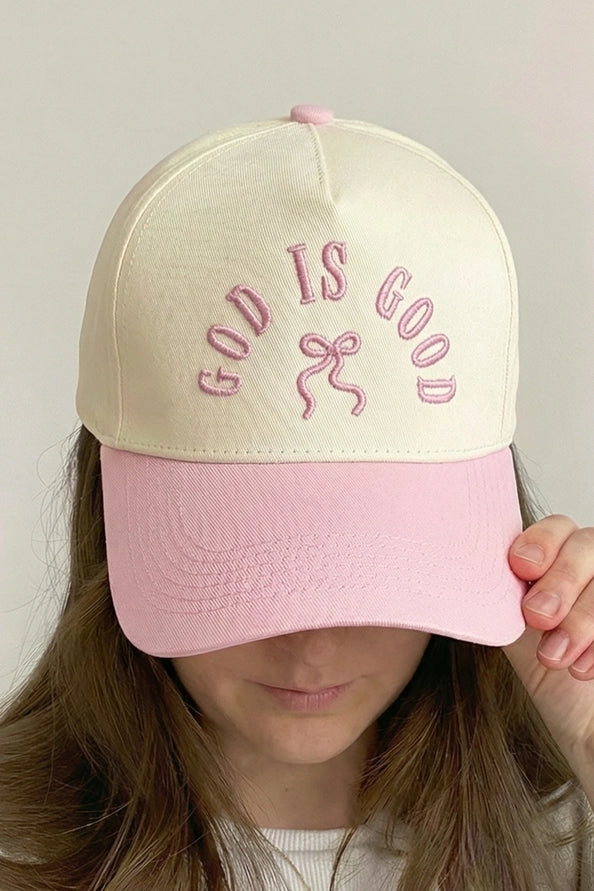 God Is Good Embroidered Adjustable Five-Panel Twill Hat