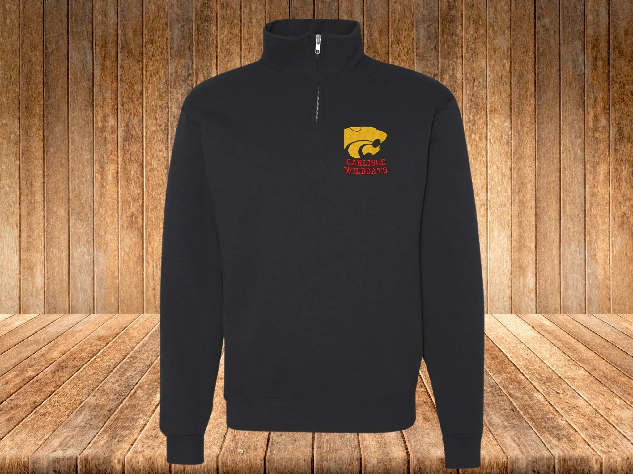 Carlisle Wildcats Embroidered Quarter Zip Fleece Sweatshirt - Merch Girls