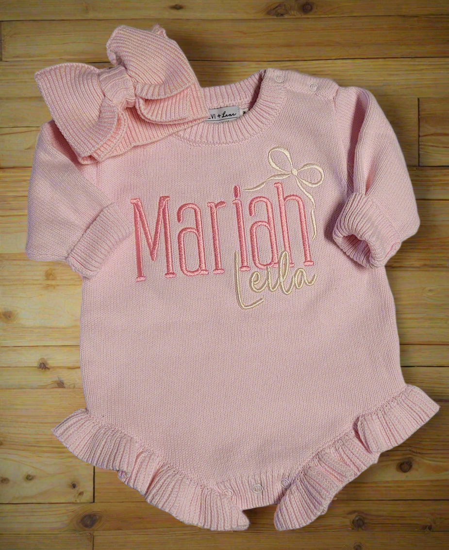 Long Sleeve Knit Infant/Baby Ruffle Romper