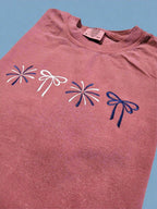 Coquette Bows and Fireworks Embroidered Shirt | QUICK SHIP - Merch Girls