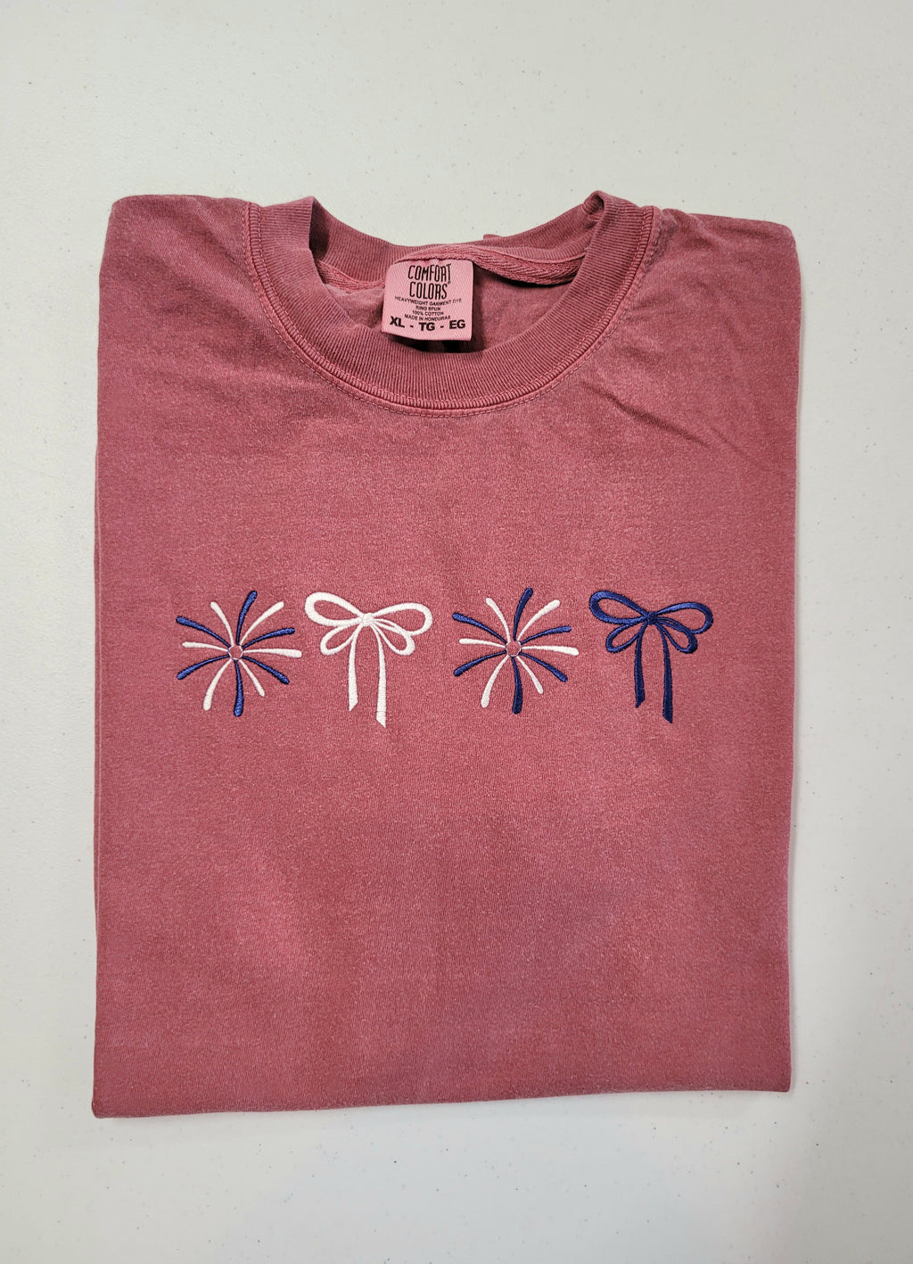 Coquette Bows and Fireworks Embroidered Shirt | QUICK SHIP