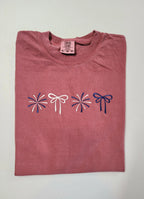 Coquette Bows and Fireworks Embroidered Shirt | QUICK SHIP - Merch Girls