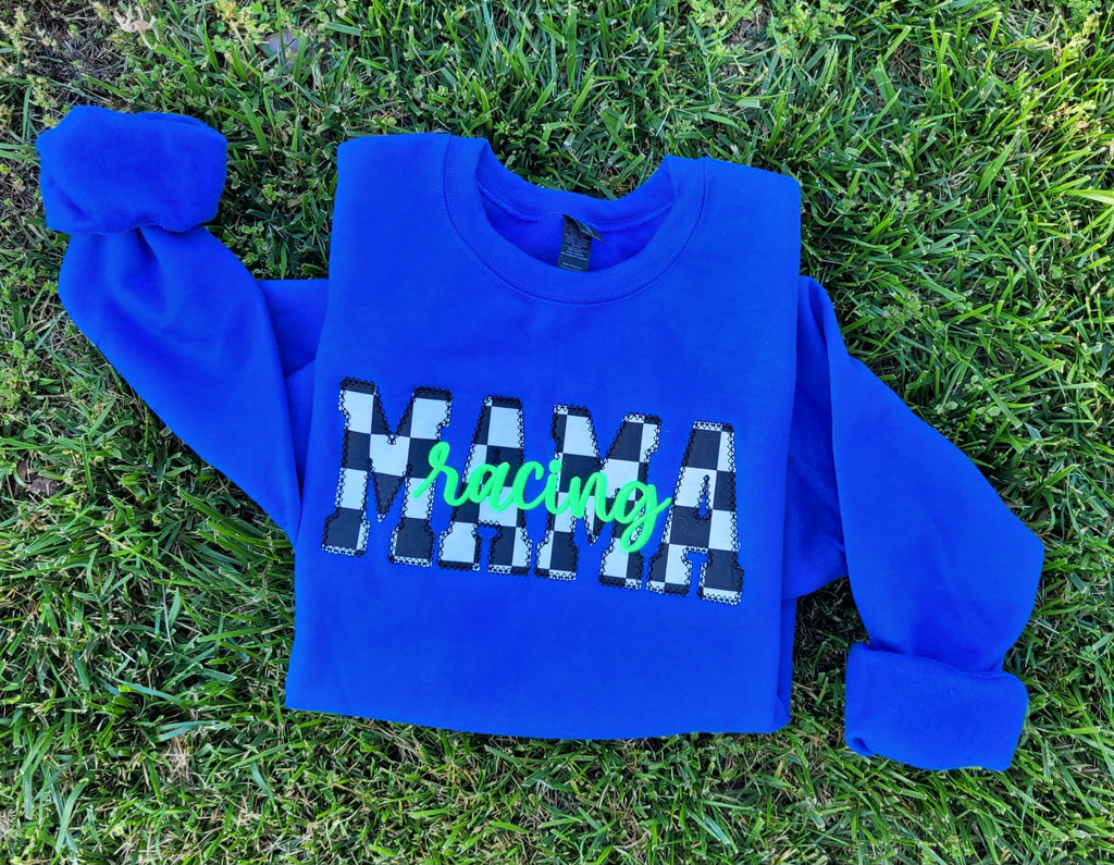 Custom Diamond Edge Applique with 3D Embroidered Text Shirt