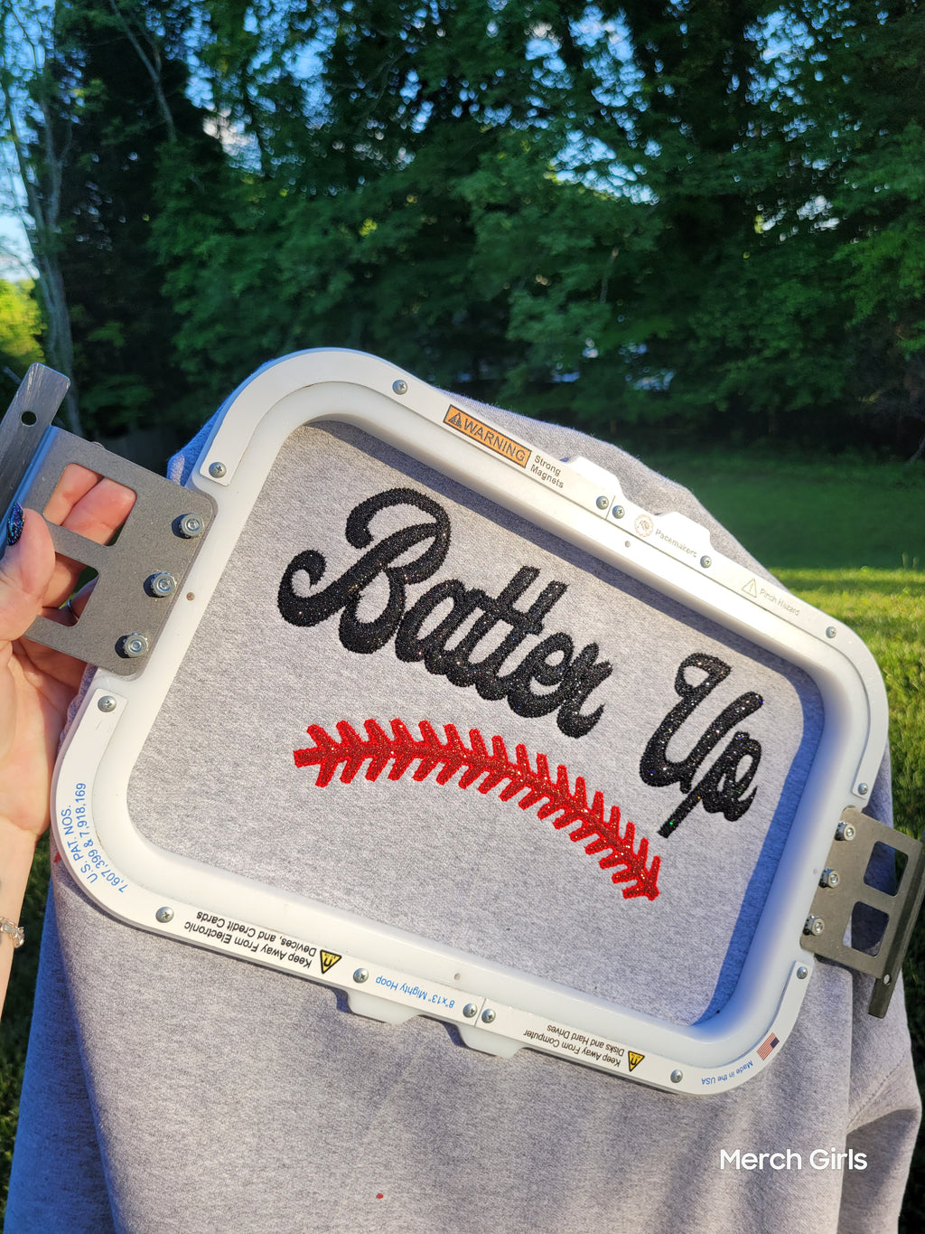 Batter Up Baseball Sequin or Glitter Applique Embroidered Shirt
