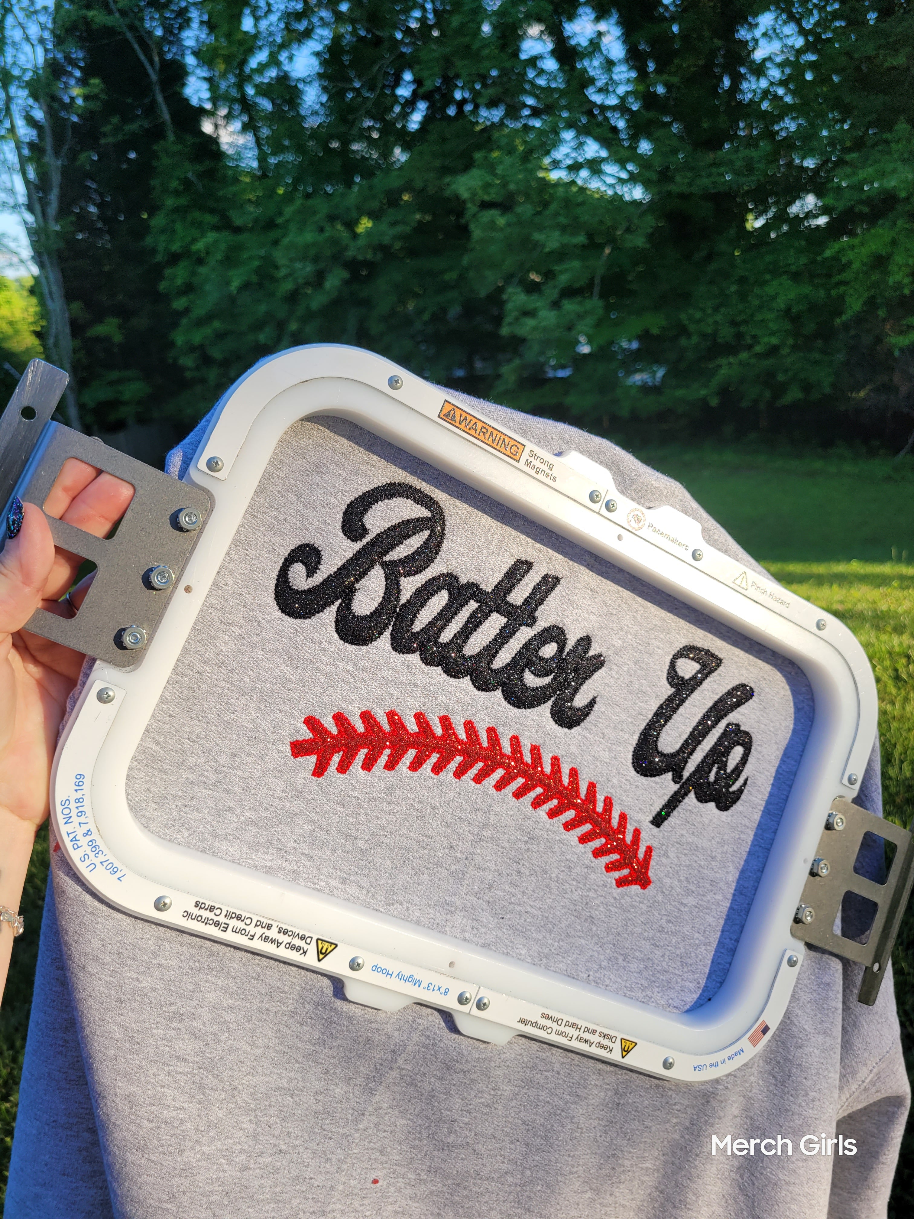 Batter Up Baseball Sequin or Glitter Applique Embroidered Shirt