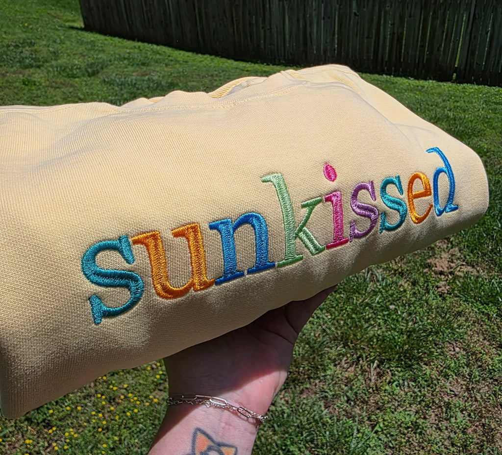 Vintage Summer Georgia Bold Serif Custom Phrase Embroidered Shirt - Merch Girls