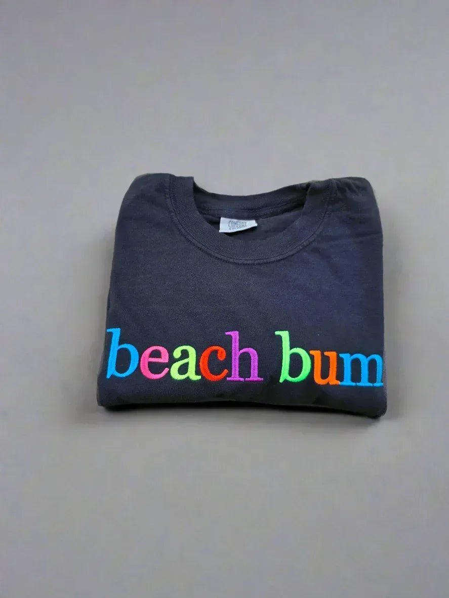 Custom Phrase in Neon Georgia Bold Serif Embroidered Shirt - Merch Girls