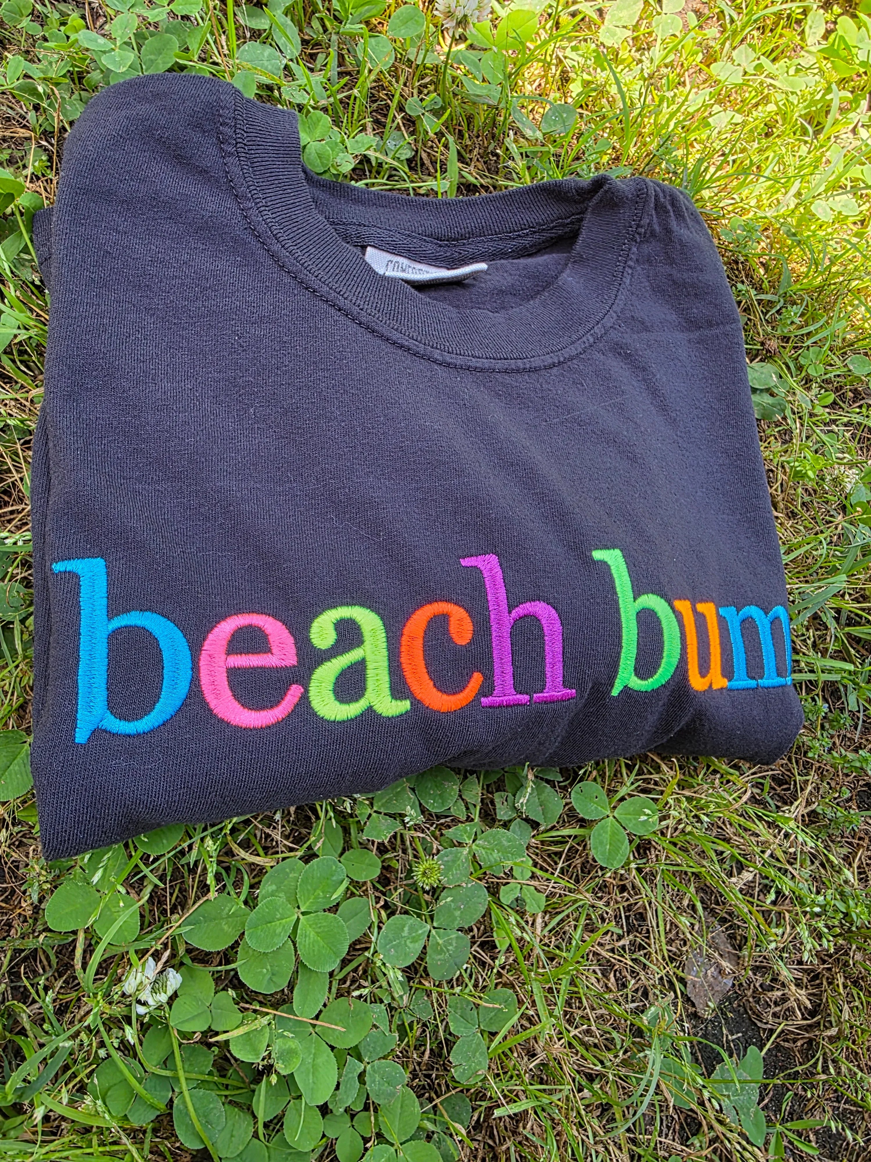 Custom Phrase in Neon Georgia Bold Serif Embroidered Shirt - Merch Girls