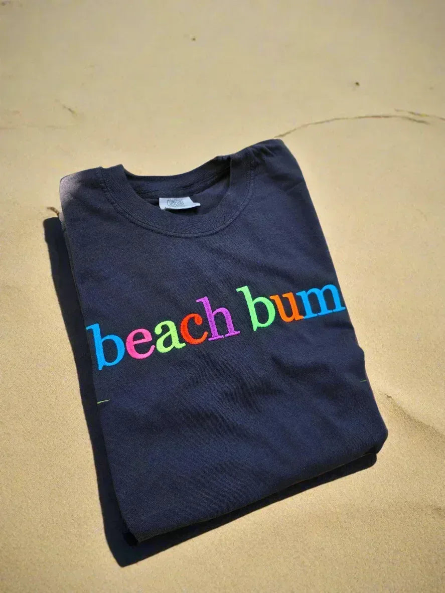 Custom Phrase in Neon Georgia Bold Serif Embroidered Shirt - Merch Girls