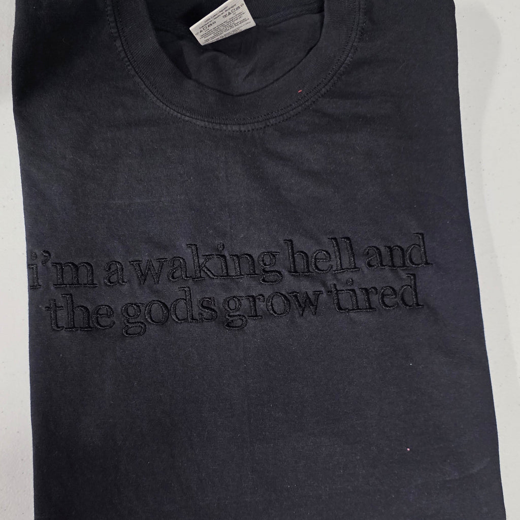 Custom Lyrics in Georgia Bold Serif Embroidered Shirt