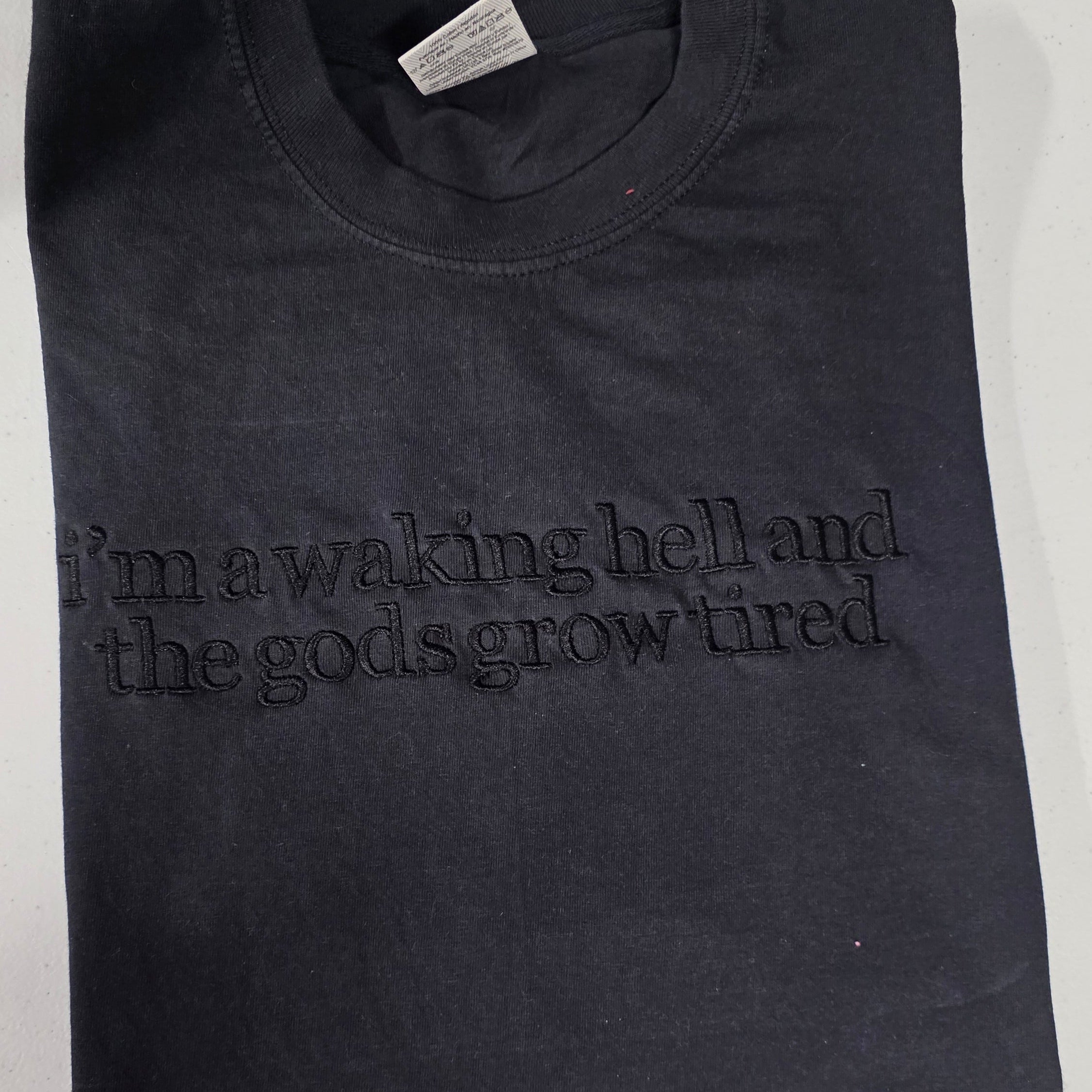 Custom Lyrics in Georgia Bold Serif Embroidered Shirt