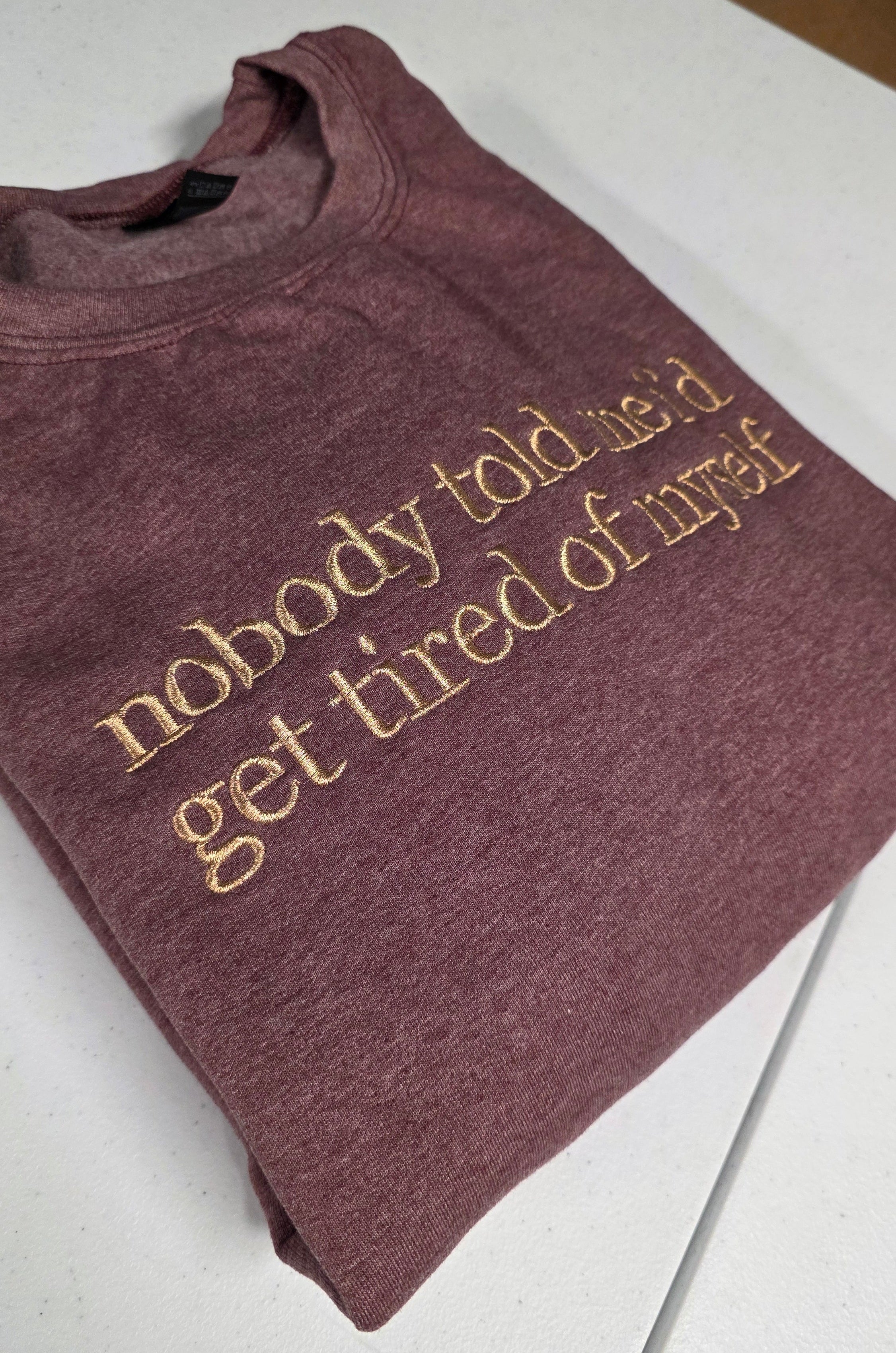 Custom Lyrics in Georgia Bold Serif Embroidered Shirt