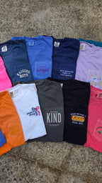 Raising Boys Pocket Tee | Embroidered Boy Mom Shirt | Comfort Colors 6030