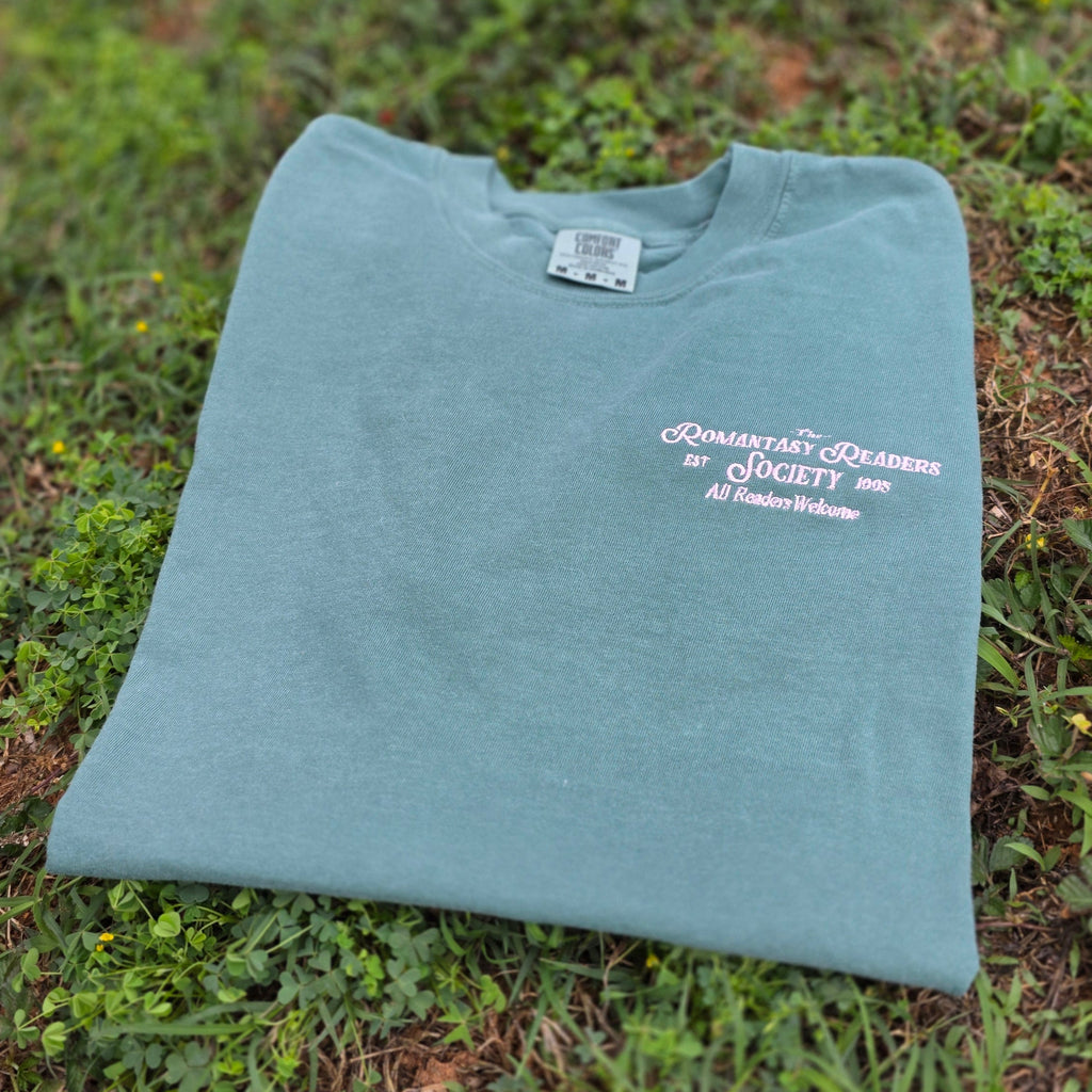 Romantasy Readers Society Embroidered Shirt | Book Lover Comfort Colors Tee