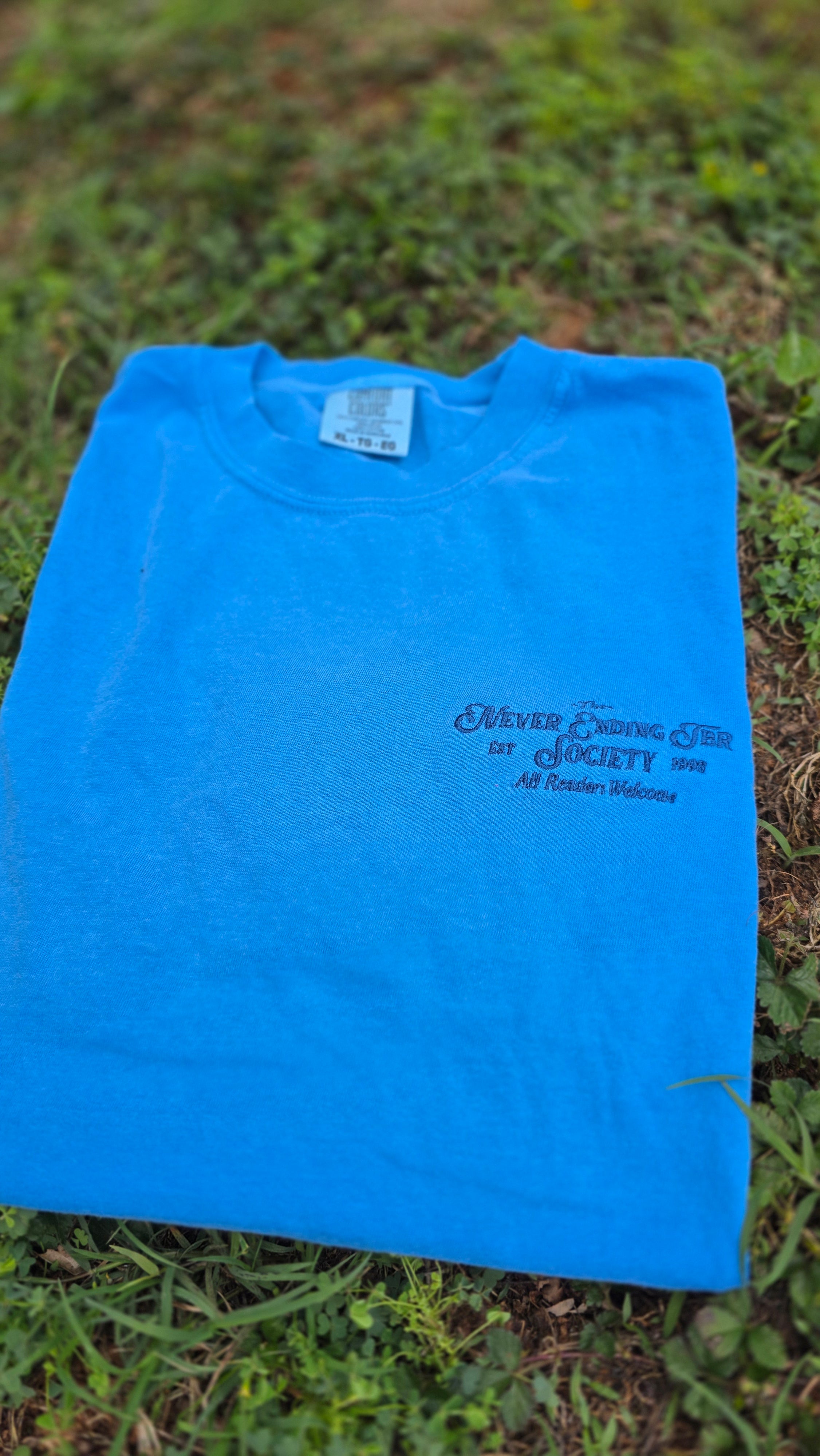 Never Ending TBR Society Embroidered Shirt | Book Lover Comfort Colors Tee