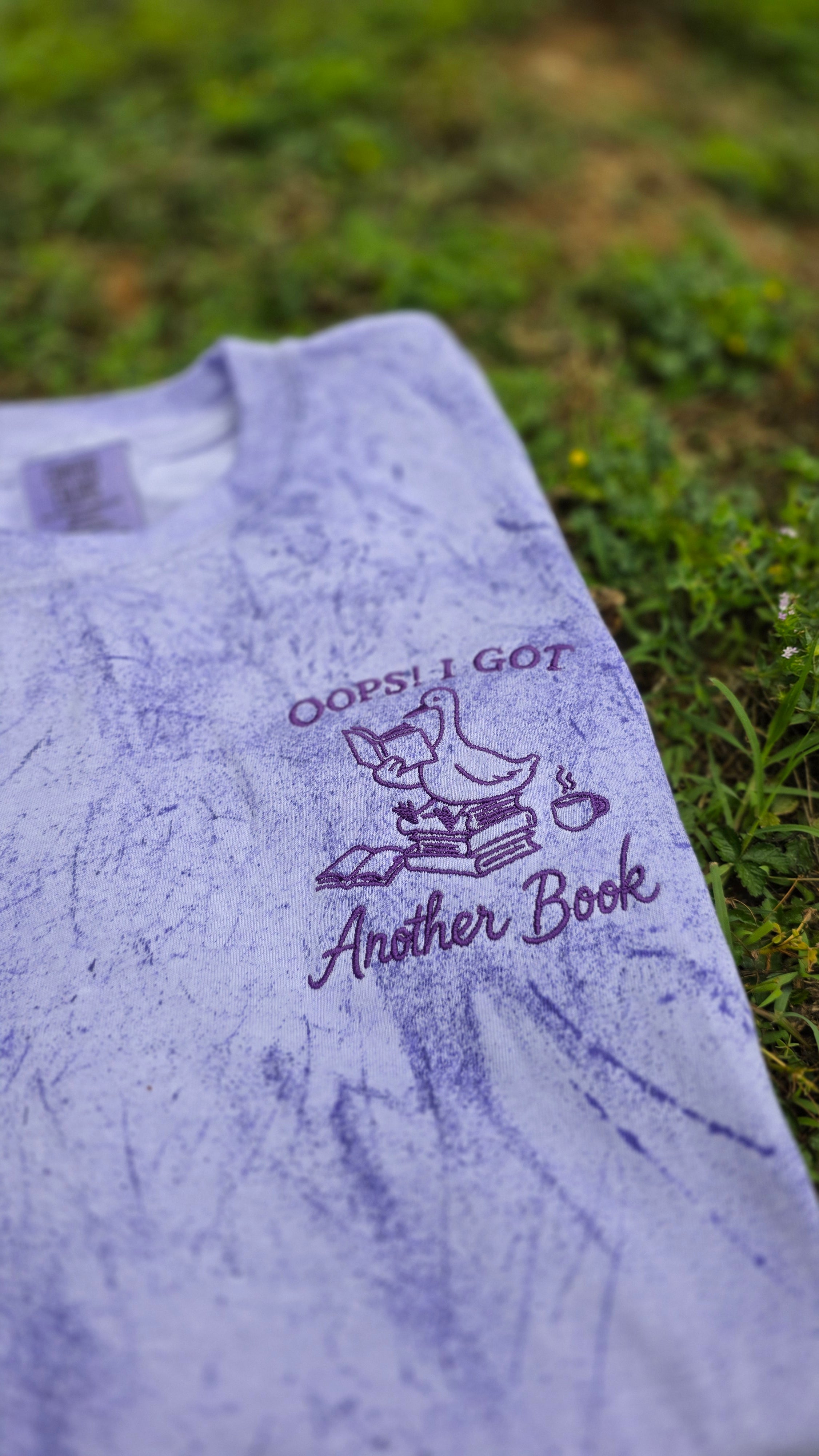 Oops! I Got Another Book Embroidered Shirt | Comfort Colors Colorblast 1745 Tee