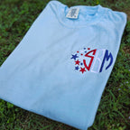 Star Spangled Monogram Embroidered Shirt | 4th of July | Red, White & Blue