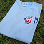 Star Spangled Monogram Embroidered Shirt | 4th of July | Red, White & Blue