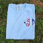 Star Spangled Monogram Embroidered Shirt | 4th of July | Red, White & Blue