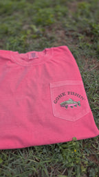 Gone Fishin' Embroidered Pocket Tee | Comfort Colors | Rainbow Trout | Gifts for Dad