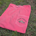 Gone Fishin' Embroidered Pocket Tee | Comfort Colors | Rainbow Trout | Gifts for Dad