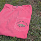 Gone Fishin' Embroidered Pocket Tee | Comfort Colors | Rainbow Trout | Gifts for Dad